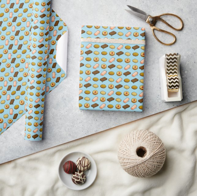 Pixel Art Tasty Cookie Biscuit Pattern Wrapping Paper (Crafts)