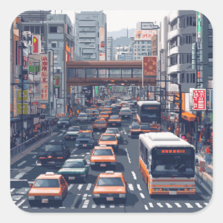 Pixel Art Tokyo Stuck Sticker