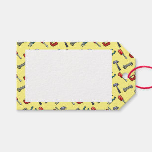 Pixel Art Tool Pattern With Hammer Vice And Pliers Gift Tags