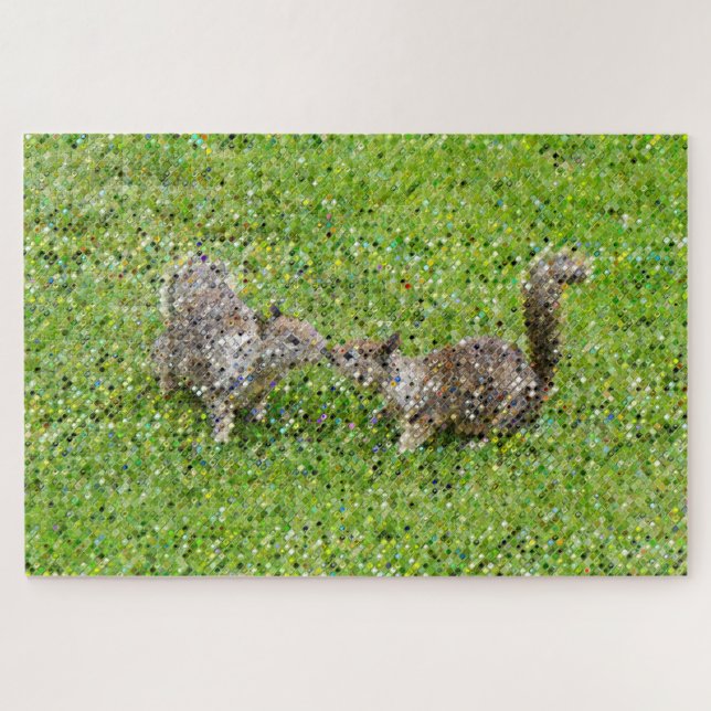 Pixel Art - Two Squirrels Jigsaw Puzzle (Horizontal)