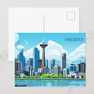 Pixel Art Vancouver Canada Postcard