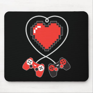 Pixel Art Video-game Controller Valentines Day Gam Mouse Mat