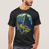 Pixel Art, View of Machu Picchu, Custom text, 8bit