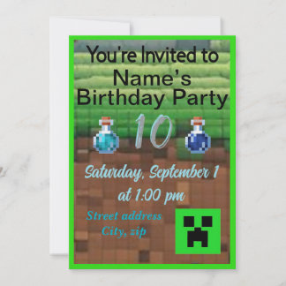 Pixel Birthday Invitation