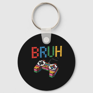 Pixel Block Gamer Controller Bruh Funny Retro Styl Key Ring