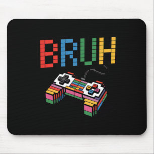 Pixel Block Gamer Controller Bruh Funny Retro Styl Mouse Mat