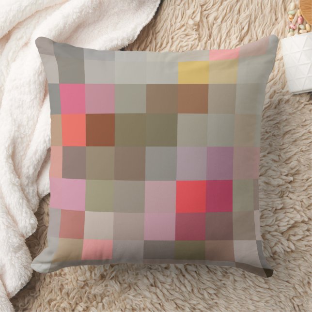 Pixel blocks in gray compliments pattern cushion (Blanket)
