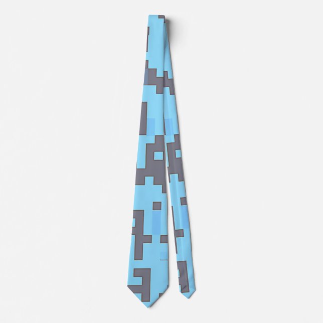 Pixel Blue + Grey Tie (Front)