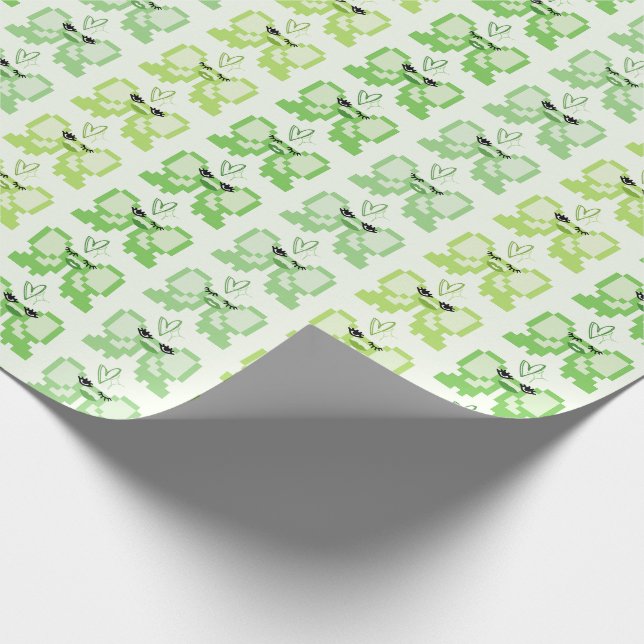 Pixel Bows In High Heels Pattern Wrapping Paper (Corner)