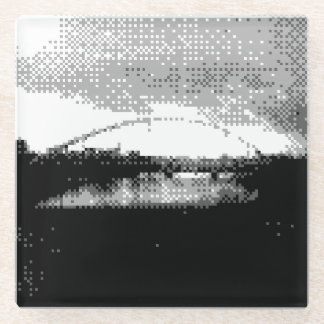 pixel bridge glass coaster