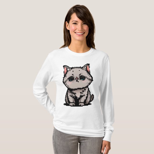 Pixel British Shorthair Charm T-Shirt (Front Full)