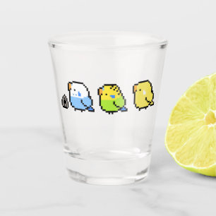 Pixel Budgies Shot Glass
