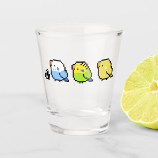 Pixel Budgies Shot Glass