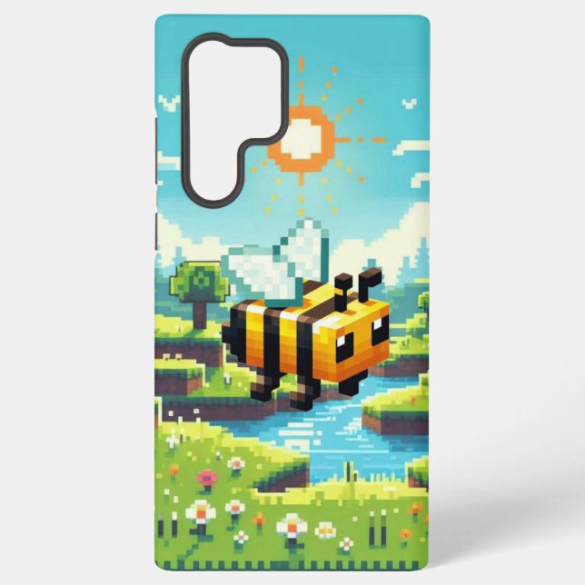 Pixel Buzz: The Sunny Meadow Adventure Samsung Galaxy S22 Ultra Case (Back)