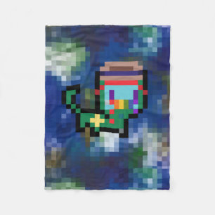 pixel cat fleece blanket
