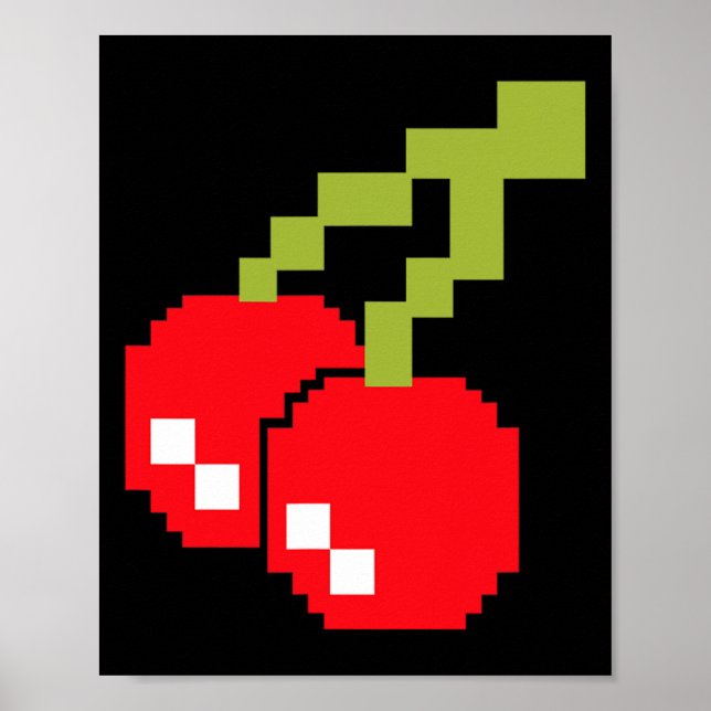 Pixel Cherries 80s Video Game Costume Easy Group H Poster (Front)