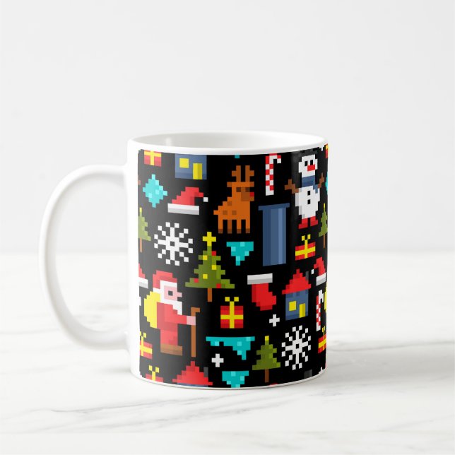 Pixel Christmas Coffee Mug (Left)