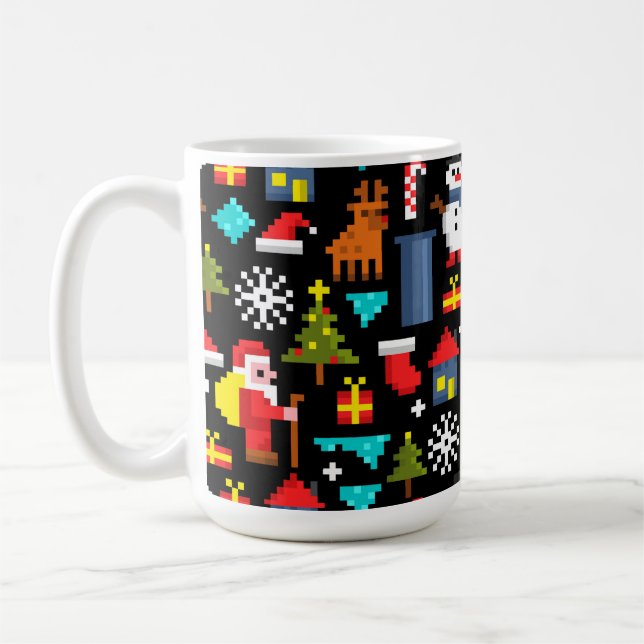 Pixel Christmas Coffee Mug (Left)