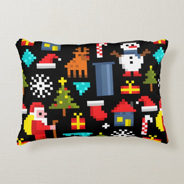 Pixel Christmas Decorative Cushion (Front)