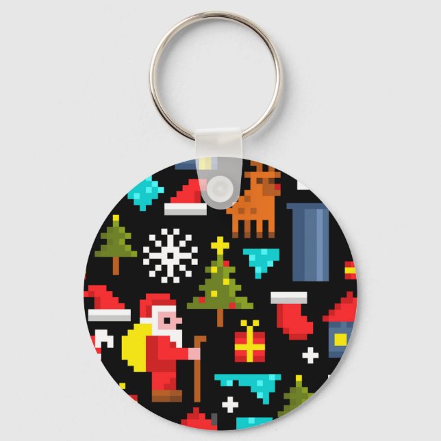 Pixel Christmas Key Ring (Front)