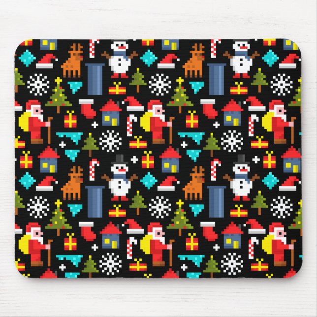 Pixel Christmas Mouse Mat (Front)