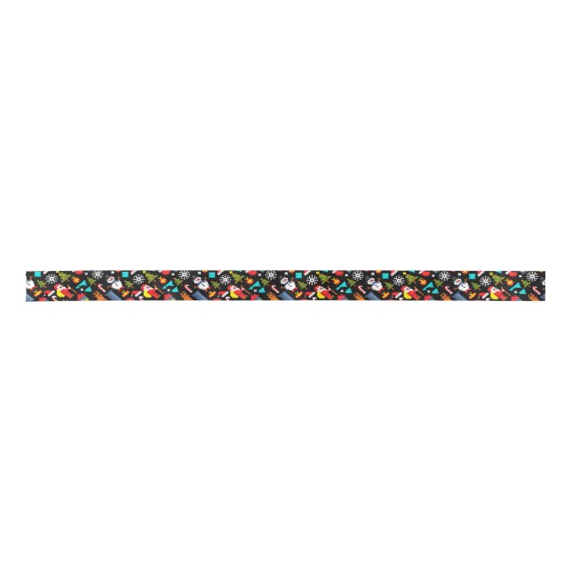Pixel Christmas Satin Ribbon (Front)