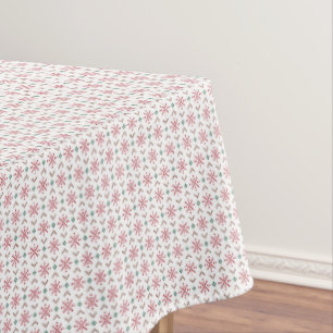 Pixel Christmas Snowflakes Tablecloth