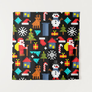 Pixel Christmas Tapestry