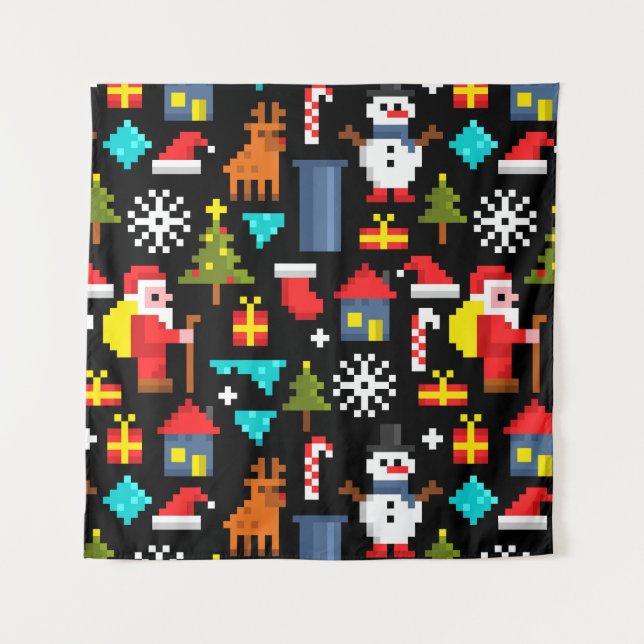 Pixel Christmas Tapestry (Front)