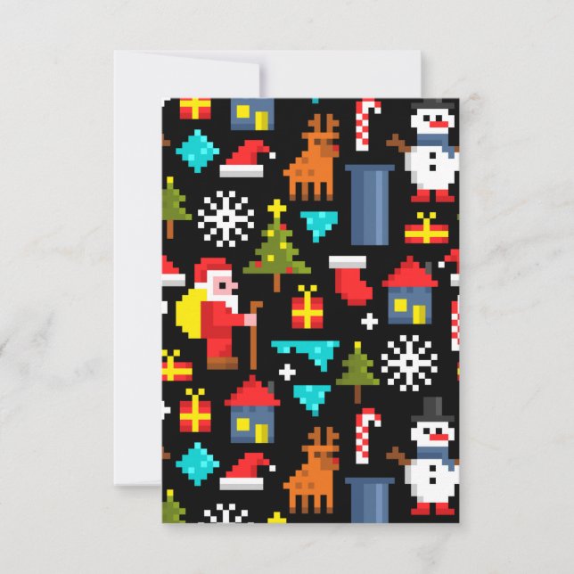 Pixel Christmas Thank You Card (Front)