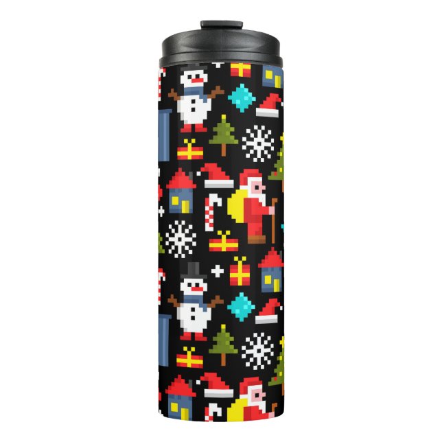 Pixel Christmas Thermal Tumbler (Front)