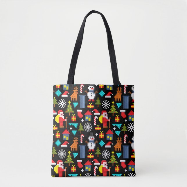 Pixel Christmas Tote Bag (Front)