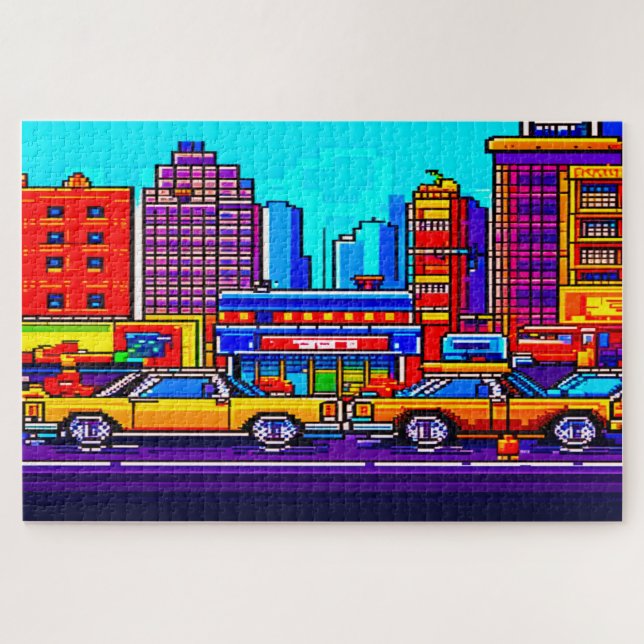 pixel city jigsaw puzzle (Horizontal)