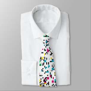 Pixel colour blocks Glitch Neck Tie