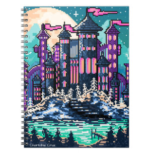 Pixel colourful castle  notebook