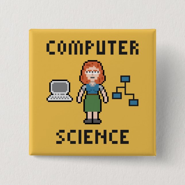 Pixel Computer Science - Female - Button (Front)