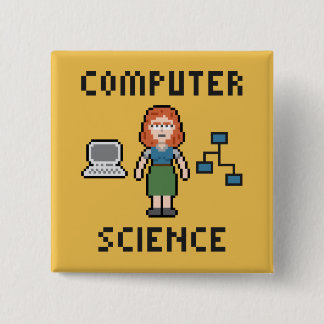Pixel Computer Science - Female - Button