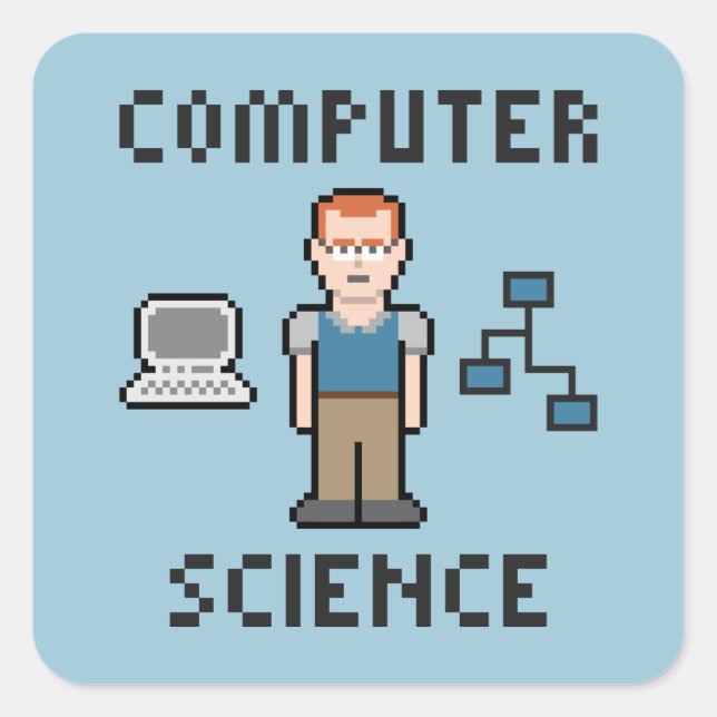 Pixel Computer Science Sticker (Front)