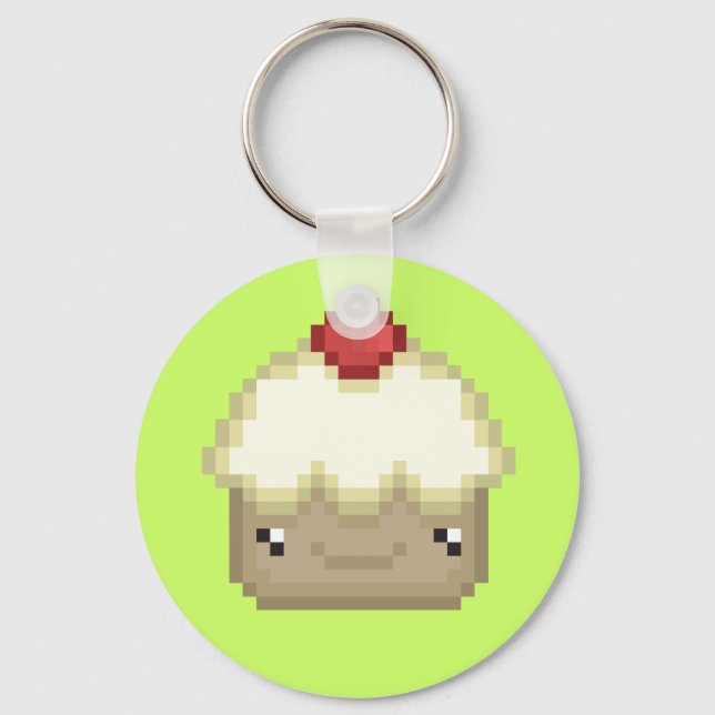 pixel cupcake keychain (Front)