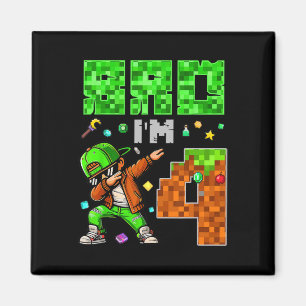 Pixel Dab Gamer Style Birthday Gift For Boys 4  Magnet
