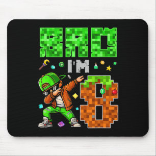 Pixel Dab Gamer Style Birthday Gift For Boys 8  Mouse Mat