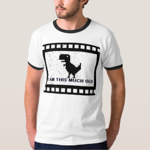 Pixel Dino Veteran - I am this much old - Retro T-Shirt