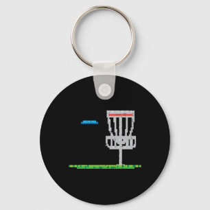 Pixel Disc Golf Frisbee Golfer Frolf Men Boys Kids Key Ring