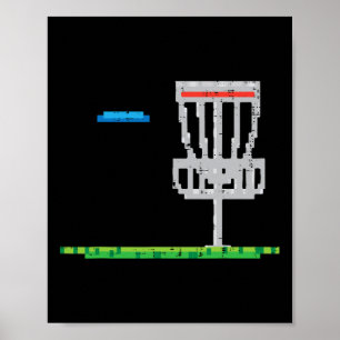 Pixel Disc Golf Frisbee Golfer Frolf Men Boys Kids Poster