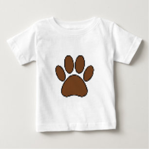 Pixel Dog Paw Print Baby T-Shirt