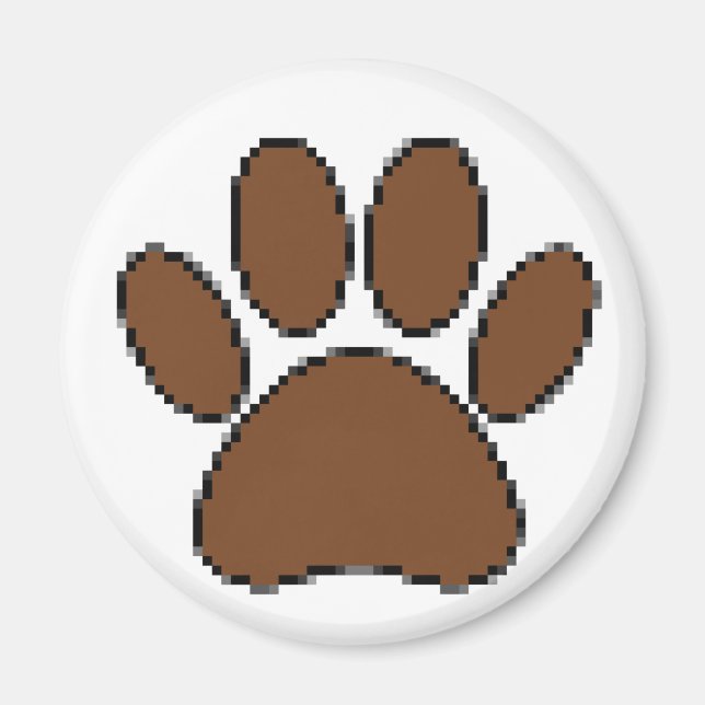 Pixel Dog Paw Print Magnet (Front)
