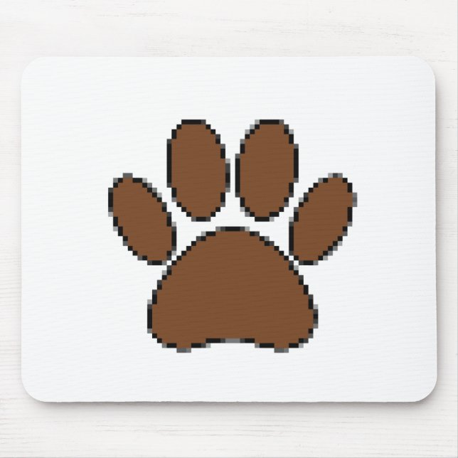 Pixel Dog Paw Print Mouse Mat (Front)