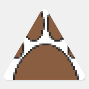 Pixel Dog Paw Print Triangle Sticker