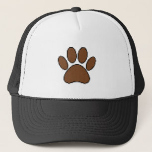 Pixel Dog Paw Print Trucker Hat