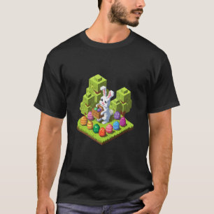 Pixel Easter Bunny Video Gamer Egg Hunting Fun Boy T-Shirt
